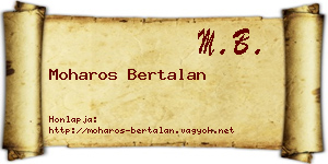 Moharos Bertalan névjegykártya